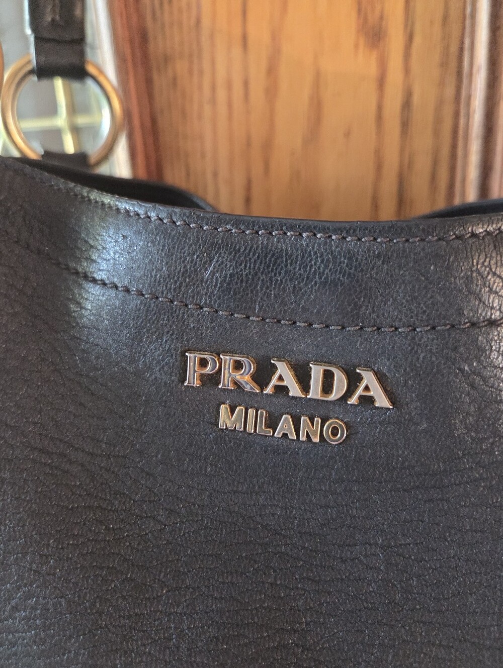Prada Milano Sacca 2 Manici Cervo Leather Shoulder Bag - Picture 7 of 16